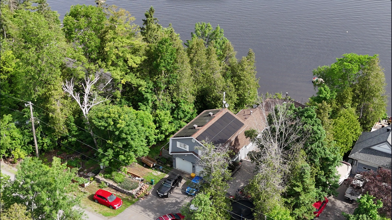 Solar panels with net metering connection